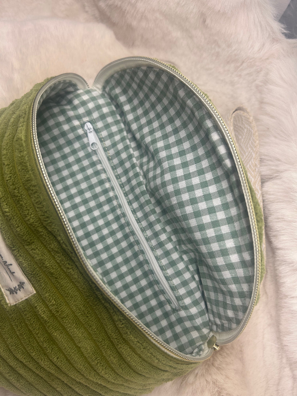 Sac banane en velours côtelé – Vert olive