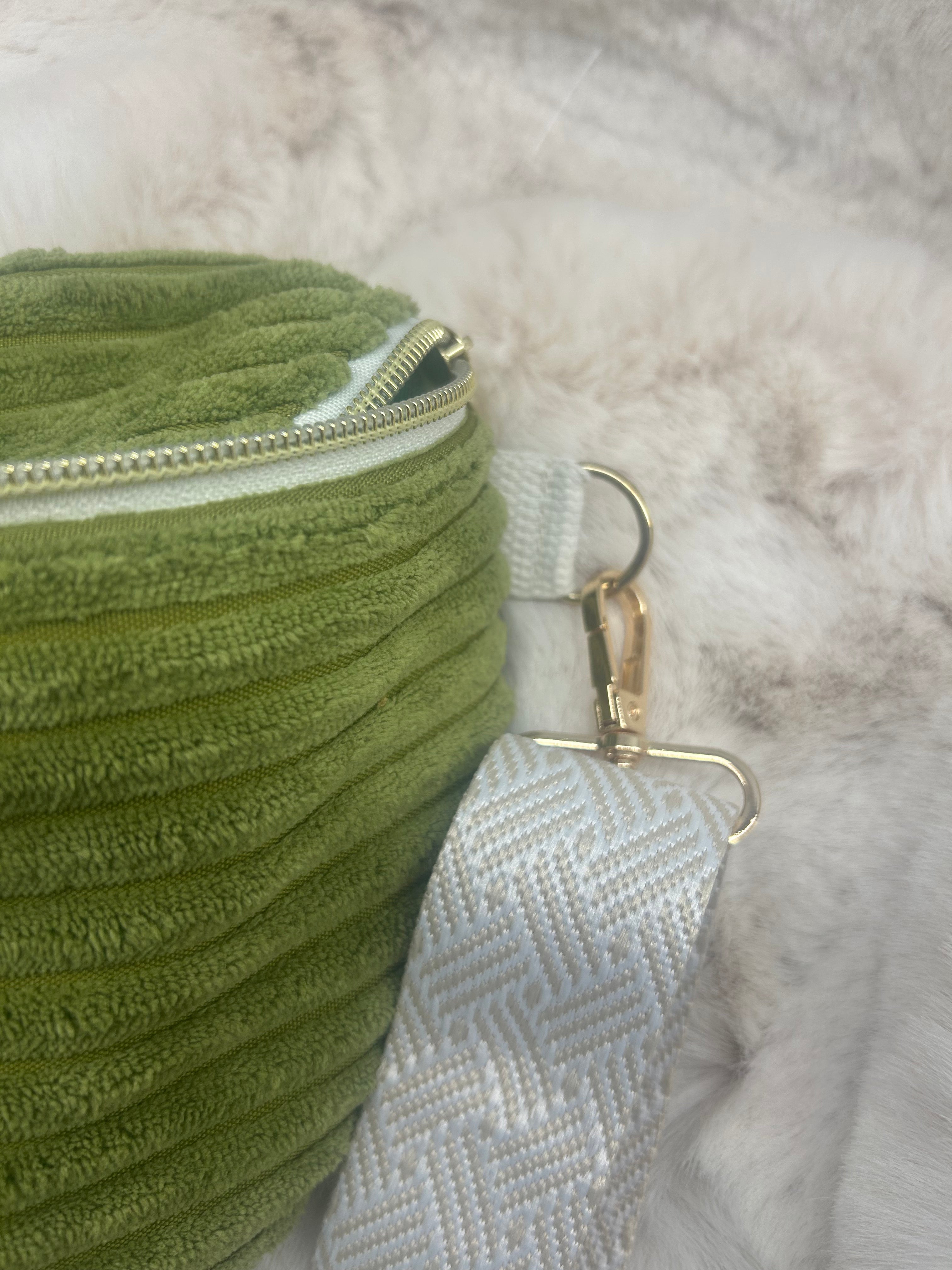 Sac banane en velours côtelé – Vert olive